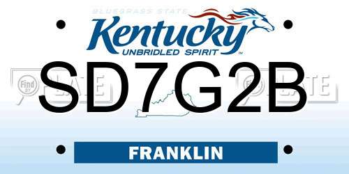 SD7G2B Kentucky License Plate