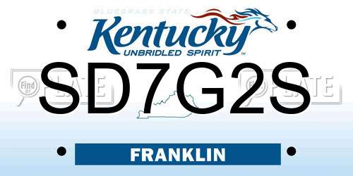 SD7G2S Kentucky License Plate