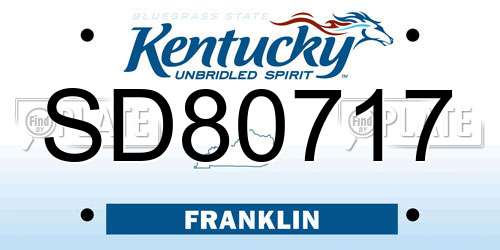 SD80717 Kentucky License Plate