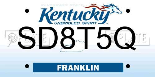 SD8T5Q Kentucky License Plate