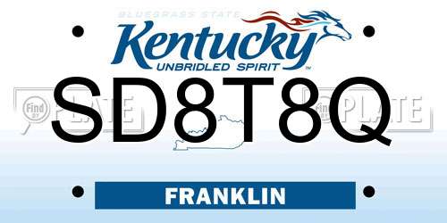SD8T8Q Kentucky License Plate
