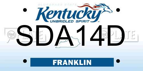 SDA14D Kentucky License Plate