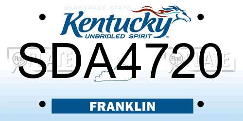 SDA4720 Kentucky License Plate