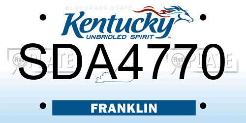 SDA4770 Kentucky License Plate