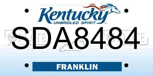SDA8484 Kentucky License Plate