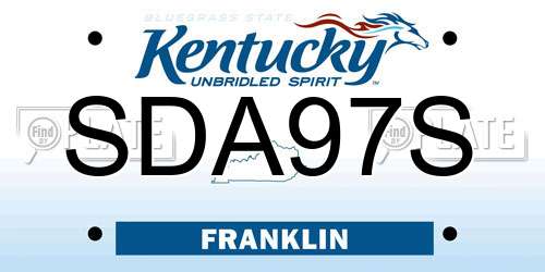 SDA97S Kentucky License Plate