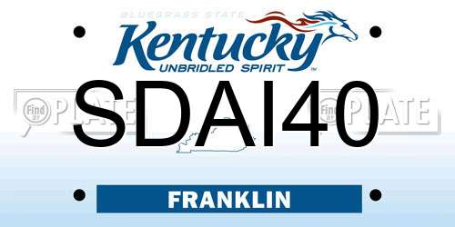 SDAI40 Kentucky License Plate