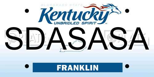 SDASASA Kentucky License Plate