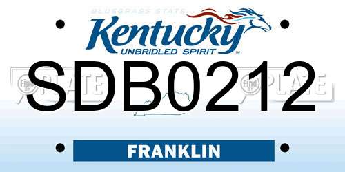 SDB0212 Kentucky License Plate