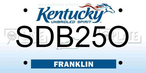 SDB25O Kentucky License Plate
