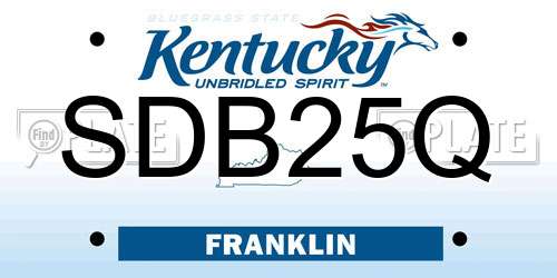 SDB25Q Kentucky License Plate