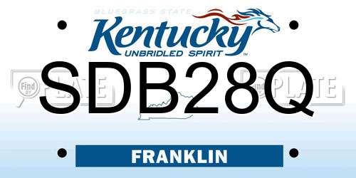 SDB28Q Kentucky License Plate