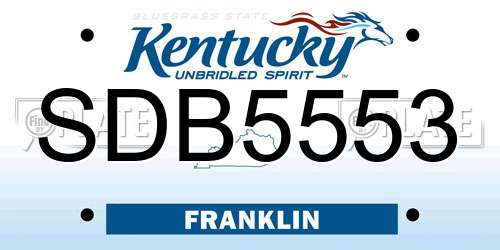 SDB5553 Kentucky License Plate