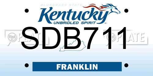 SDB711 Kentucky License Plate