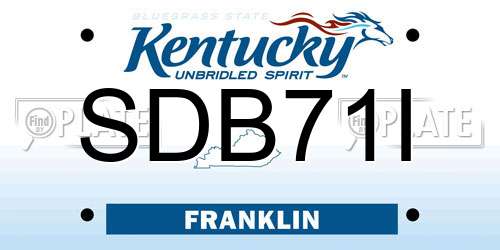 SDB71I Kentucky License Plate