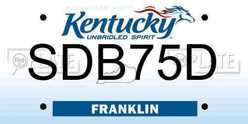 SDB75D Kentucky License Plate