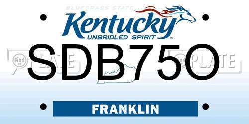 SDB75O Kentucky License Plate