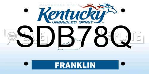 SDB78Q Kentucky License Plate