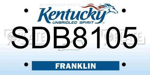 SDB8105 Kentucky License Plate