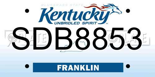 SDB8853 Kentucky License Plate