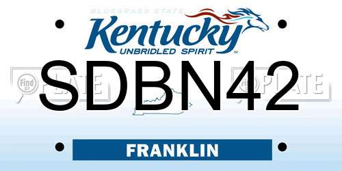 SDBN42 Kentucky License Plate