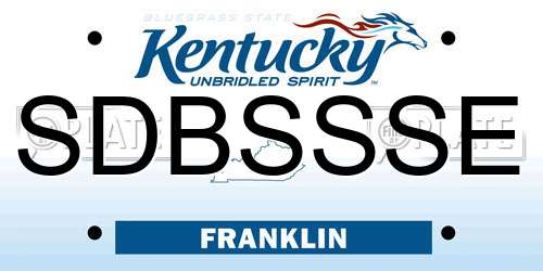 SDBSSSE Kentucky License Plate