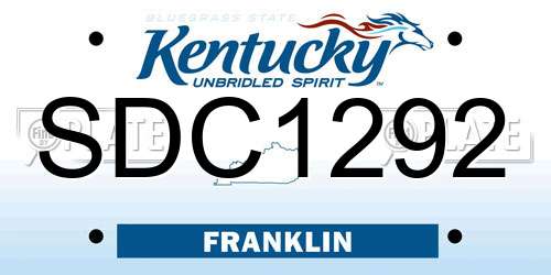 SDC1292 Kentucky License Plate