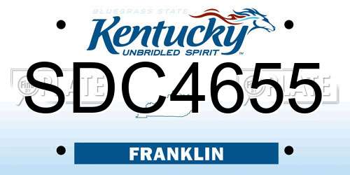 SDC4655 Kentucky License Plate