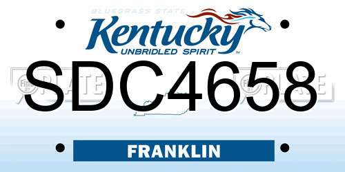 SDC4658 Kentucky License Plate