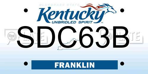 SDC63B Kentucky License Plate