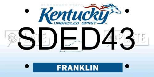 SDED43 Kentucky License Plate