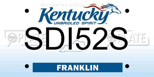 SDI52S Kentucky License Plate