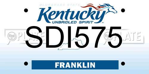 SDI575 Kentucky License Plate