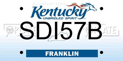 SDI57B Kentucky License Plate