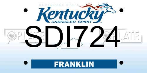 SDI724 Kentucky License Plate
