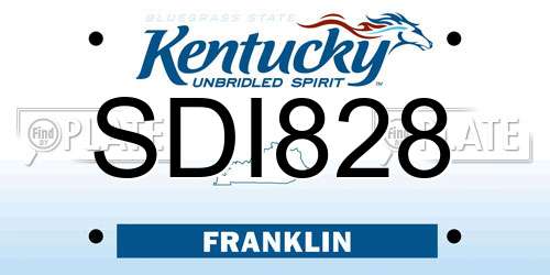 SDI828 Kentucky License Plate