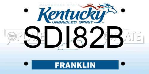 SDI82B Kentucky License Plate