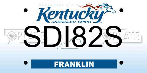 SDI82S Kentucky License Plate