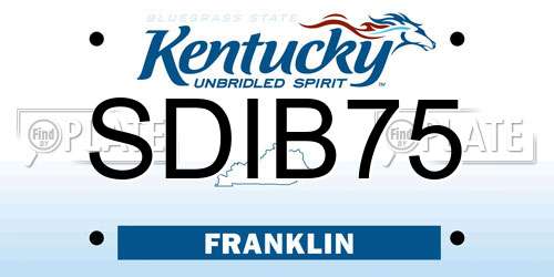 SDIB75 Kentucky License Plate