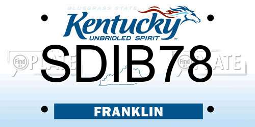 SDIB78 Kentucky License Plate