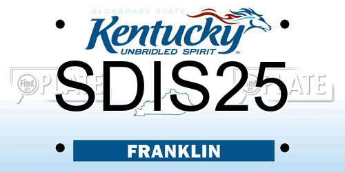 SDIS25 Kentucky License Plate
