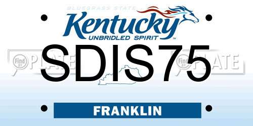 SDIS75 Kentucky License Plate