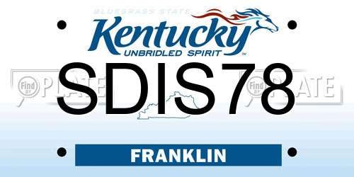 SDIS78 Kentucky License Plate