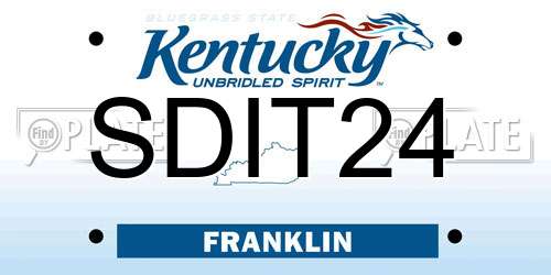SDIT24 Kentucky License Plate
