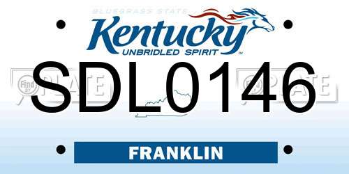SDL0146 Kentucky License Plate