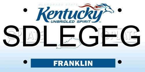SDLEGEG Kentucky License Plate