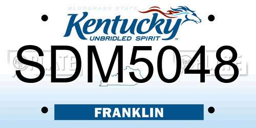 SDM5048 Kentucky License Plate