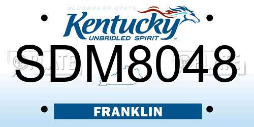 SDM8048 Kentucky License Plate