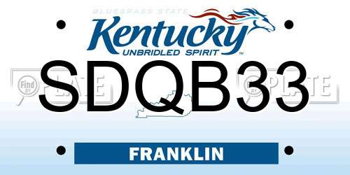 SDQB33 Kentucky License Plate
