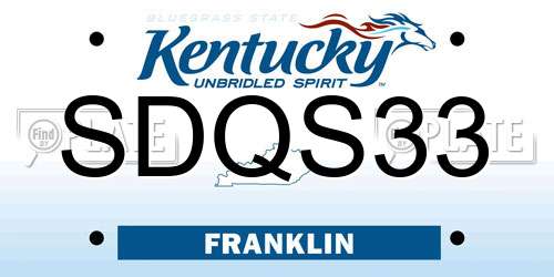 SDQS33 Kentucky License Plate